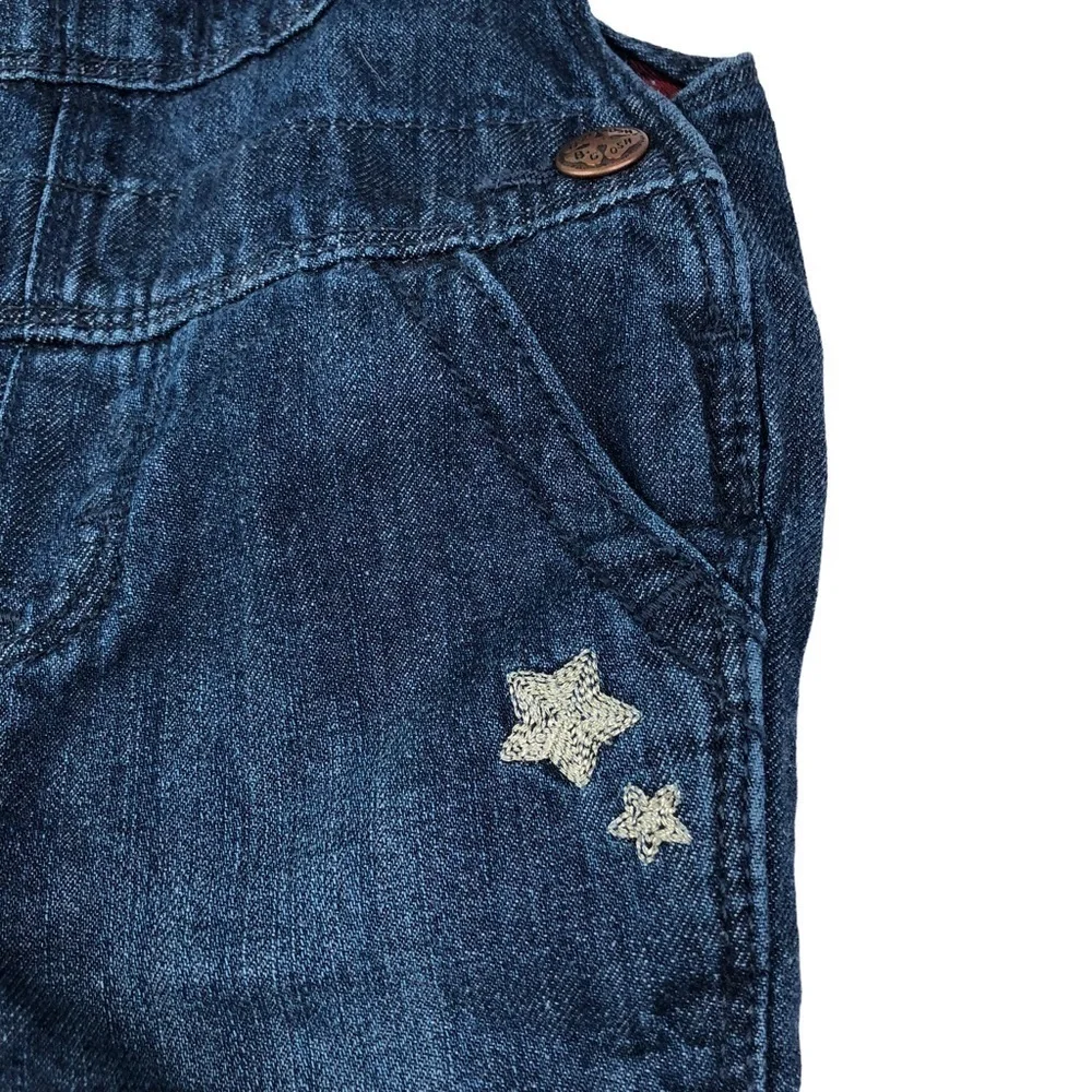 Osh Kosh lined overalls buffalo plaid embroidered stars snap legs 9 months
